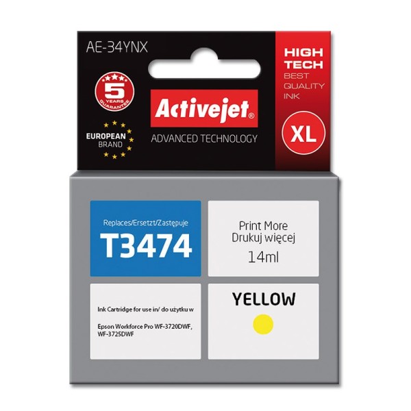 Activejet AE-34YNX Ink Cartridge (replacement for ...