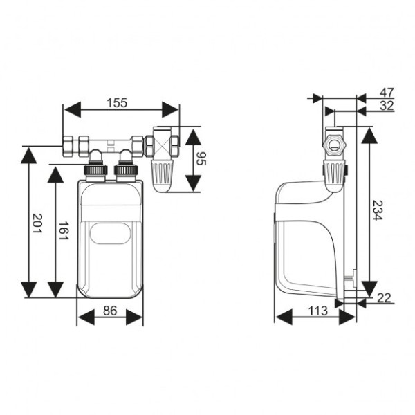 DAFI water heater 9.0 kW without ...