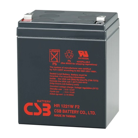 CSB HR1221WF2 Battery - 12 Volt 21Watts/Cell 5.1Amp Hour | CSB