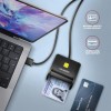 AXAGON CRE-SM3SD USB-A Smart card/ID card & SD/microSD/SIM card FlatReade