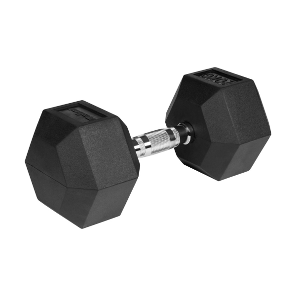 REBEL ACTIVE Rubber-coated cast iron dumbbell ...