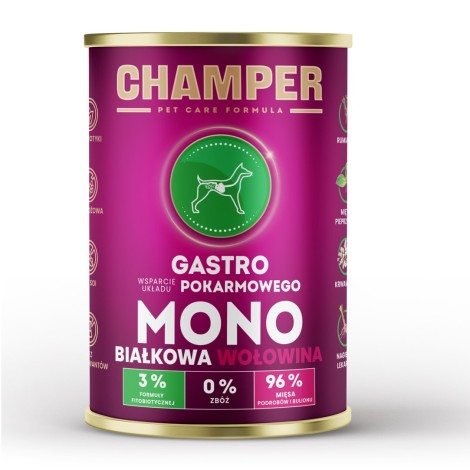 CHAMPER Gastro Beef - wet dog food - 400g