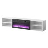 RTV cabinet POLO 180x33x39 white + fireplace black