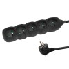 Esperanza ELK208K Power strip 5GN/3M Black