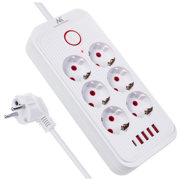 Maclean power strip, 6 socket extension ...