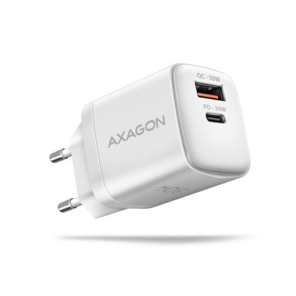 AXAGON Wall Charger 2x port (USB-A+USB-C), ...