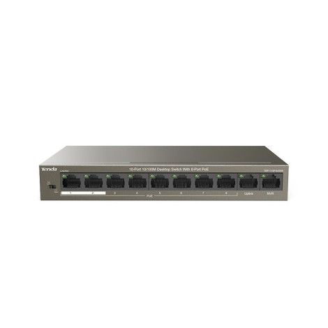 Tenda TEF1110P-8-63W network switch Unmanaged Fast Ethernet (10/100) Power over Ethernet (PoE) Black