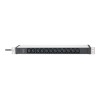DIGITUS Socket strip with aluminum profile, 12-way, 2 m cable safety plug