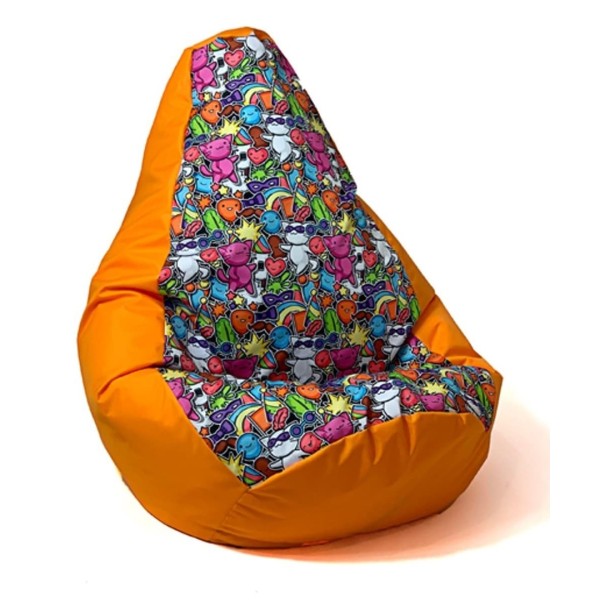 Sako bag pouffe pear print orange-fairy2 ...