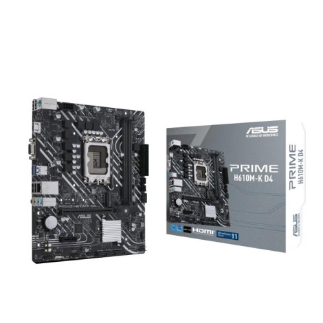 Mainboard|ASUS|Intel H610|LGA1700|MicroATX|Memory DDR4|Memory slots 2|1xPCI-Express 3.0 1x|1xPCI-Express 4.0 16x|1xM.2|1x15pin D-sub|1xHDMI|2xAudio-In|1xAudio-Out|4xUSB 2.0|2xUSB 3.2|1xPS/2|1xRJ45|PRIMEH610M-KD4