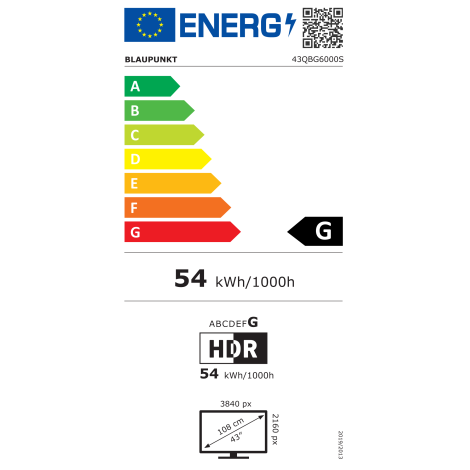 Blaupunkt QLED TV | 43QBG6000S | 43 | Smart TV | Google TV | Black