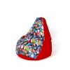 Sako sack pouffe pear print red-women L 105 x 80 cm