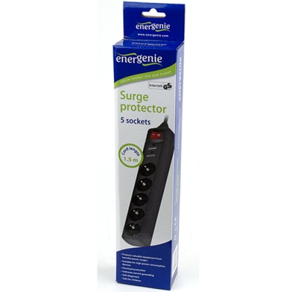 CABLE POWER EXTENSION 1.5M/5OUTL SPG5-C-5 GEMBIRD