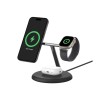 Belkin WIZ009VFBK-V2 - magnetic 3-in-1 wireless charging stand with Qi2 15W, black