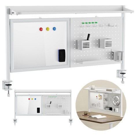 Ergo Office desk divider / organizer, max load 10kg, white board, width 1116mm, white, ER-301 W