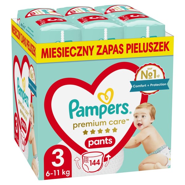 PAMPERS Premium Pants nappies Size 3, ...