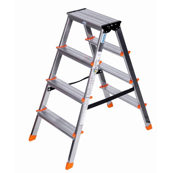 Krause Dopplo double-sided step ladder silver