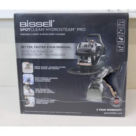 SALE OUT. Bissell SpotClean HydroSteam Pro | Bissell | Portable Carpet and Upholstery Cleaner | SpotClean HydroSteam Pro | Corded operating | Washing function | 1000 W | - V | Black | Warranty 24 month(s) | DAMAGED PACKAGING