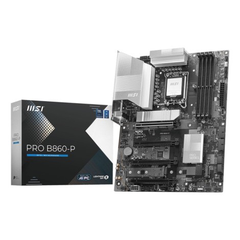 MSI PRO B860-P | Processor family Intel | Processor socket LGA1851 | DDR5 | Supported hard disk drive interfaces SATA, M.2 | Number of SATA connectors 4