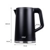 IDEAL Kettle 1.7 l, steel body, power 1500 W, black
