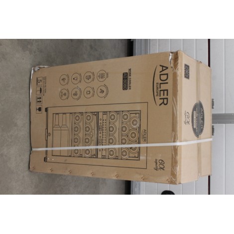 SALE OUT. Adler AD 8080 Wine Cooler, 60L, G, Shelves for 24 bottles, Black | Adler Wine Cooler | AD 8080 | Energy efficiency class G | Free standing | Bottles capacity 24 | Cooling type Compressor | Black | DAMAGED PACKAGING