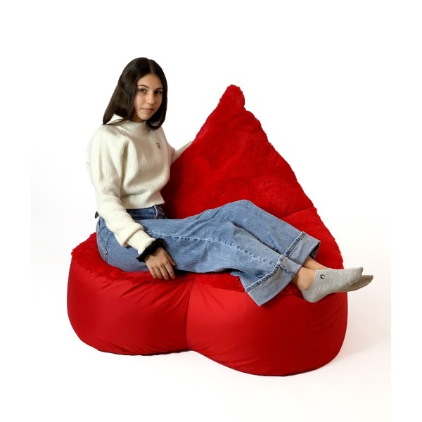 Sako bag pouffe Heart red XXL ...