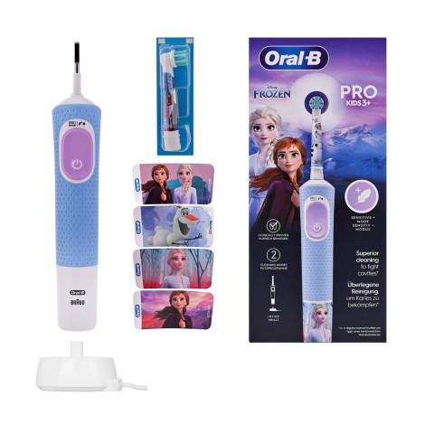 Oral-B | Electric Toothbrush | Vitality PRO Kids Frozen | Rechargeable | For kids | Number of brush heads included 1 | Number of teeth brushing modes 2 | Blue