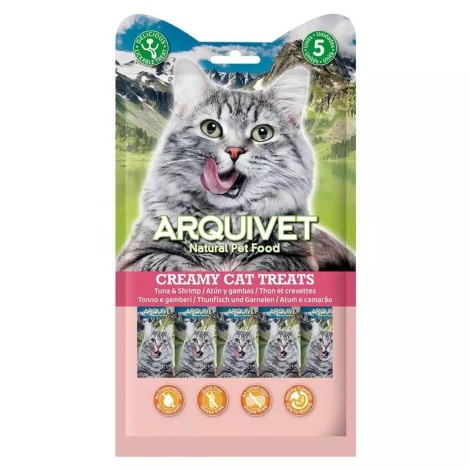 ARQUIVET Creamy snack with tuna and shrimp - treat for cats - 5x14 g