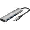 Goobay 76562 Slim 4-Port USB-Hub, USB-C auf USB-C™/USB-A, 5 Gbit/s, Grey