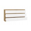 M6 MALWA CHEST OF DRAWERS 140 CM 6 DRAWERS OAK ARTISAN/WHITE