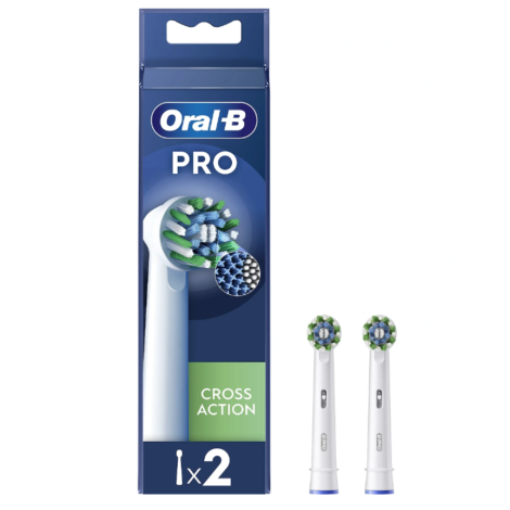 Oral-B | Replaceable toothbrush heads | EB50RX-2 Cross Action Pro | Heads | For adults | Number of brush heads included 2 | White