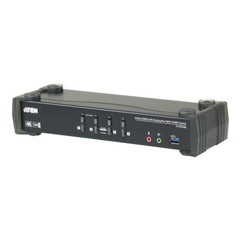 Aten | 4-Port USB3.0 4K DisplayPort KVMP Switch with Built-in MST Hub | CS1924M