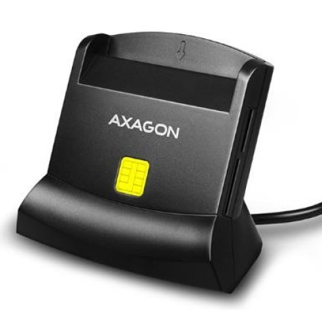 AXAGON CRE-SM2 USB-A Smart card & SD/microSD/SIM card StandReader, 1.3m