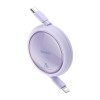 Baseus Free2Pull Expandable USB C to iP Ligtning fast charging cable 1 m 20 W Purple