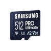 Samsung | MicroSD Card | PRO Ultimate | 512 GB | microSDXC Memory Card | Flash memory class U3, V30, A2 | SD adapter