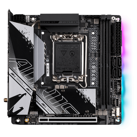 Gigabyte | B760I AORUS PRO DDR4 1.0 M/B | Processor family Intel | Processor socket  LGA1700 | DDR4 DIMM | Memory slots 2 | Supported hard disk drive interfaces 	SATA, M.2 | Number of SATA connectors 4 | Chipset Intel B760 Express | Mini-ITX