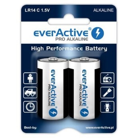 Alkaline batteries everActive Pro Alkaline LR14 C - blister card - 2 pieces