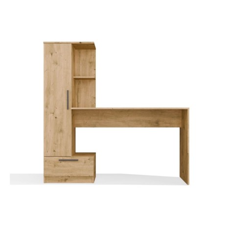 COSMO Oak Artisan Desk + Bookcase Set
