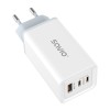 SAVIO LA-07 GaN 65W mains charger, USB, QC4.0+, PD 3.0, White