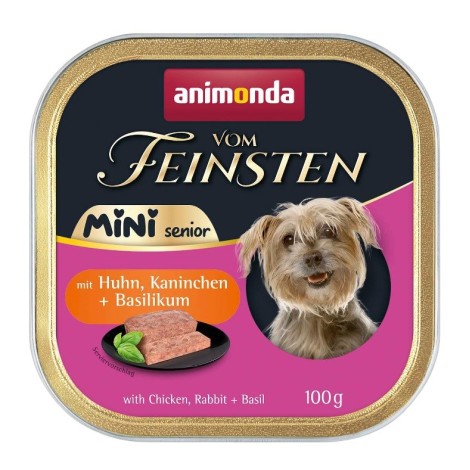 ANIMONDA Vom Feinsten Senior Mini Chicken with rabbit and basil - wet dog food - 100g