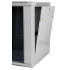 SOMI Networks | 15U, 19″ Network Wall Cabinet | 15U-60/45FPC | Gray | With Front Glass Doors; Unassembled | Depth: 45 cm