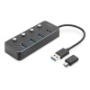 Digitus | USB 3.0 Hub, 4-port, Switchable, Aluminum Housing | DA-70247