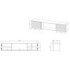 Cama RTV cabinet TULA 183x35x37 white matt + black fireplace