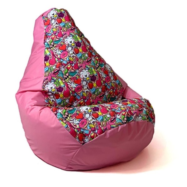 Sako bag pouffe pear print pink ...