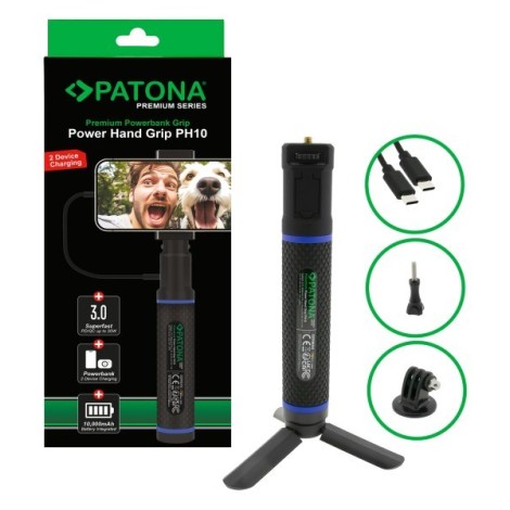 PATONA Premium Grip Power Hand PH10 + powerbank Black