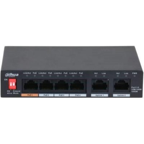 Switch|DAHUA|PFS3006-4GT-60|6x1000Base-T|PoE ports 4|60 Watts|PFS3006-4GT-60-V2