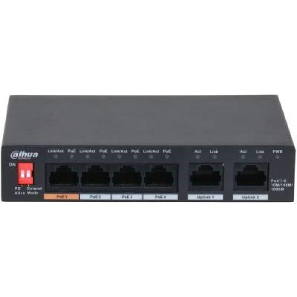 Switch|DAHUA|PFS3006-4GT-60|6x1000Base-T|PoE ports 4|60 Watts|PFS3006-4GT-60-V2