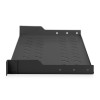 Digitus | Fixed Shelf for Racks | DN-19 TRAY-1-SW | Black | The shelves for fixed mounting can be installed easy on the two front 483 mm (19“) profile rails of your 483 mm (19“) network- or server cabinet. Due to their stable, perforated steel sheet with 