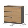 Topeshop 1D3S ANT/ART BA KPL chest of drawers