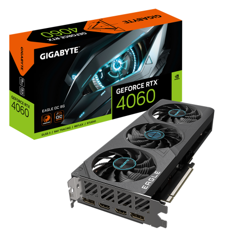 Gigabyte | GV-N4060EAGLE OC-8GD 1.0 | NVIDIA | 8 GB | GeForce RTX 4060 | GDDR6 | HDMI ports quantity 2 | PCI-E 4.0 | Memory clock speed 17000 MHz